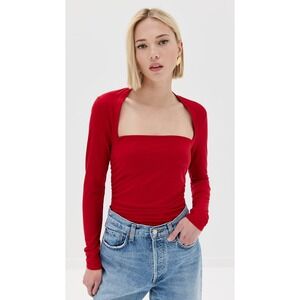 Reformation Laurel Knit Top in Red, Women's Size XL